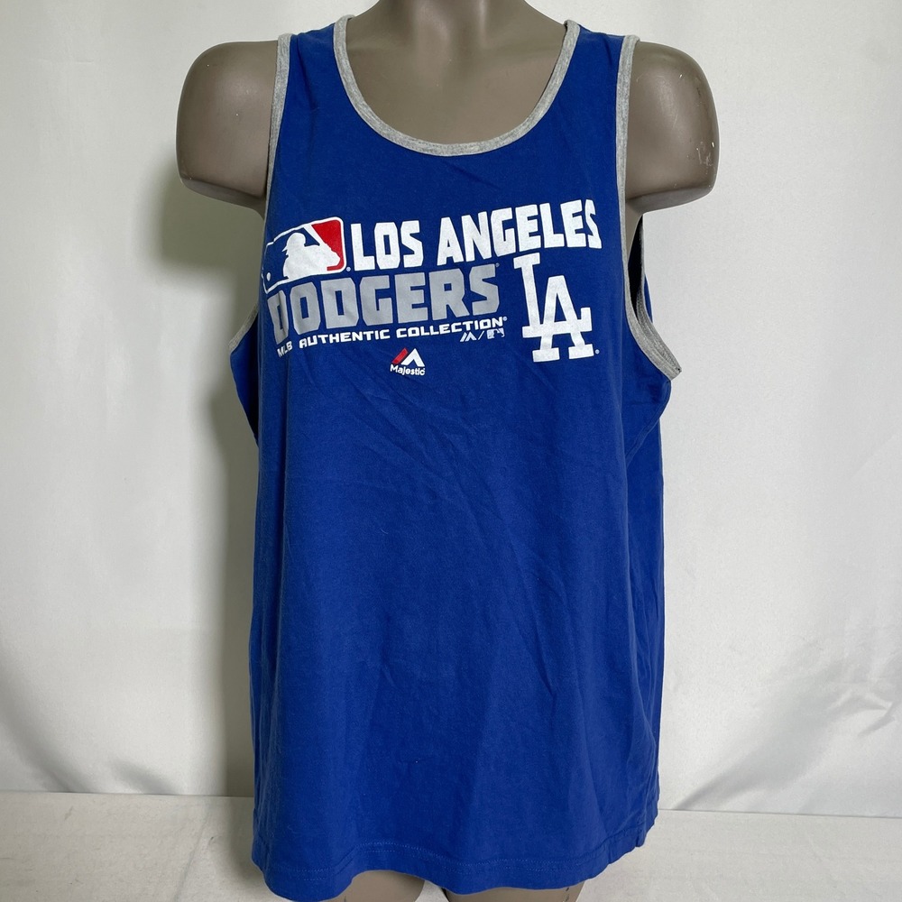 Los Angeles Dodgers Majestic Authentic Collection Blue Tank Top Women's LARGE
